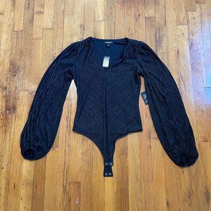 Express Puff Sleeve Sparkly Bodysuit NEW WITH TAGS